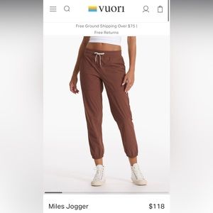 Vuori Miles Jogger, Rust Color, excellent condition